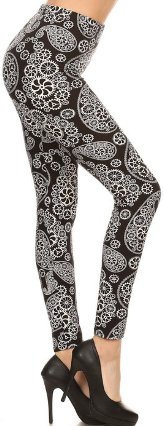 Twisted Cogs Paisley Cogs Leggings | TwistedWear