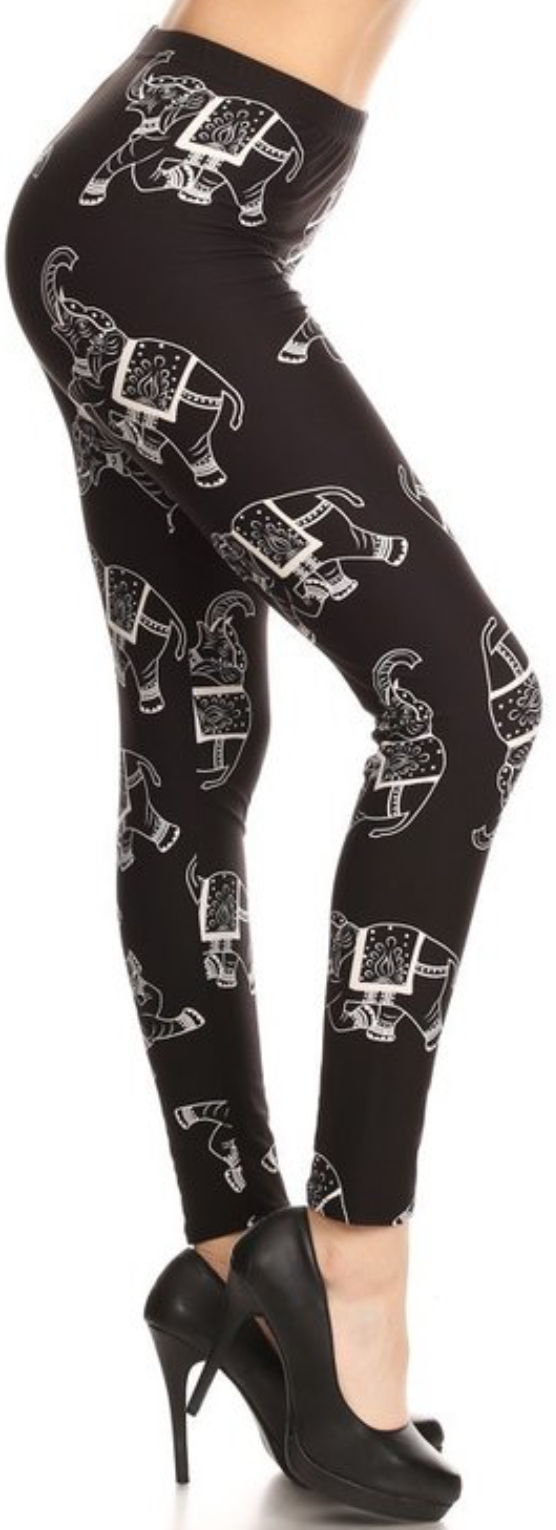Black & White Elephants Leggings