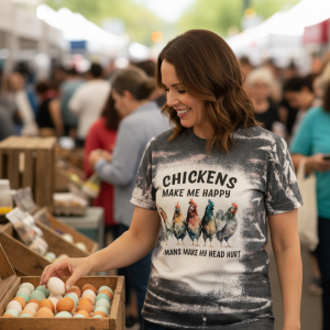 Alternative view of Chickens Bleached (V-Neck) Tee