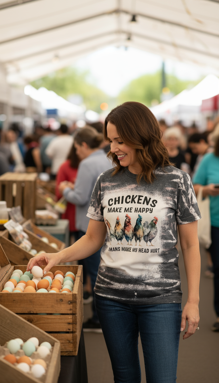 Chickens Bleached (V-Neck) Tee - Image 2