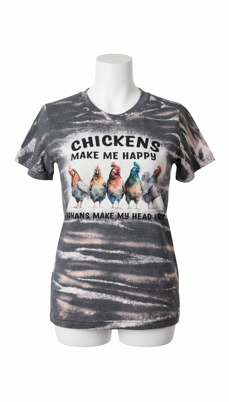 Chickens Bleached (V-Neck) Tee - Image 5