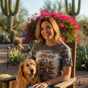 Alternative view of Secret to Happiness Bleached (V-Neck) Tee