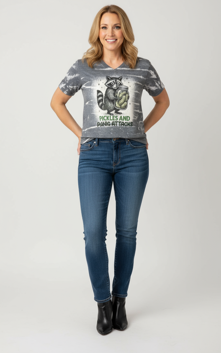 Pickles and Panic Attacks Bleach Tee (V-Neck) - Image 3