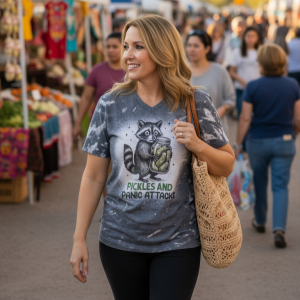 Alternative view of Pickles and Panic Attacks Bleach Tee (V-Neck)