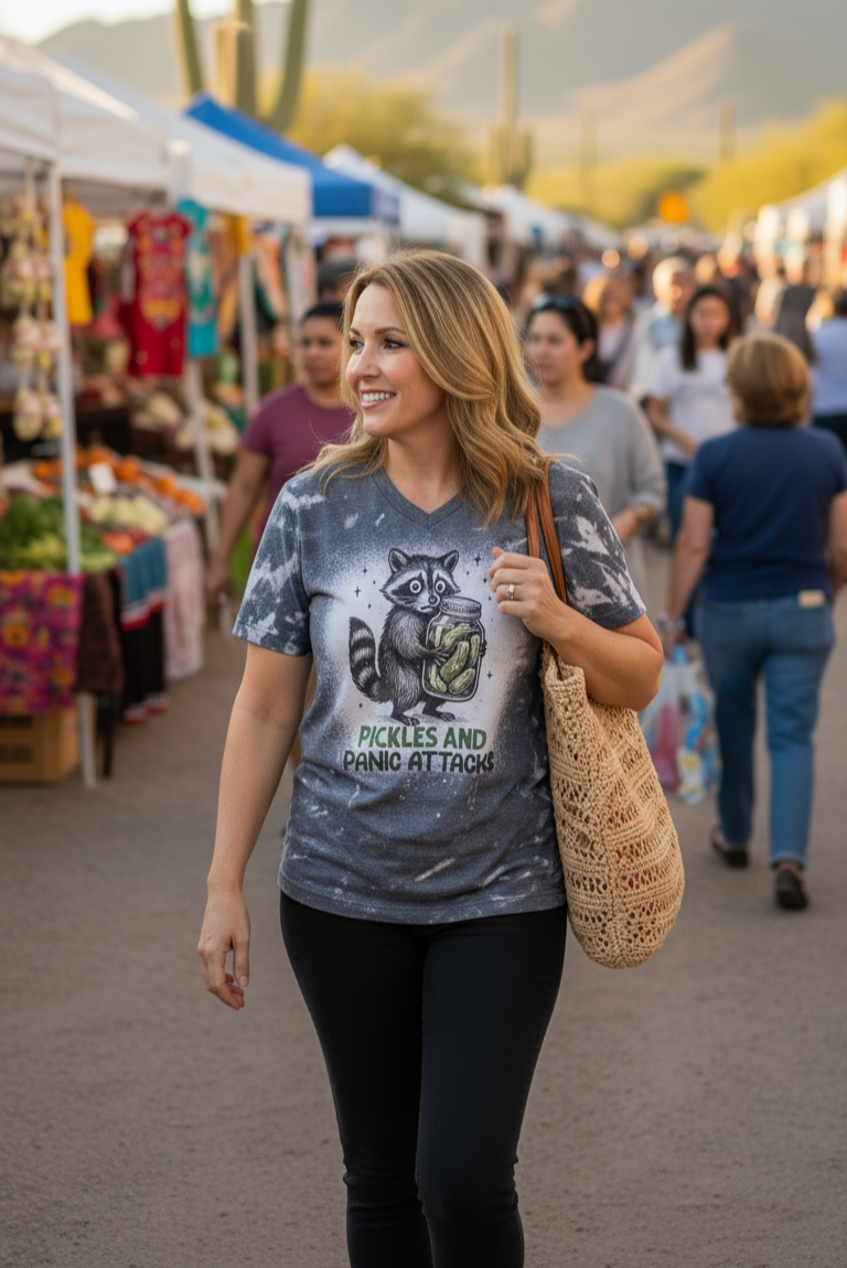 Pickles and Panic Attacks Bleach Tee (V-Neck) - Image 2