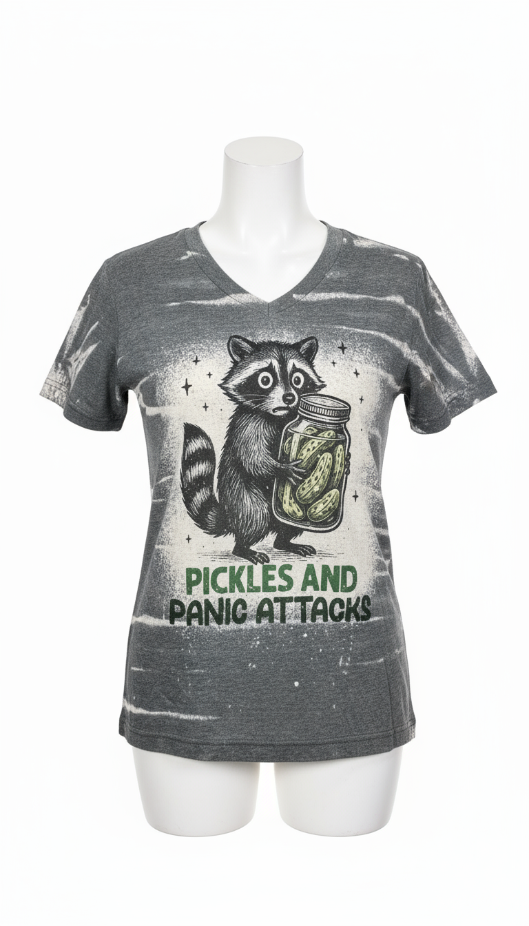 Pickles and Panic Attacks Bleach Tee (V-Neck) - Image 4