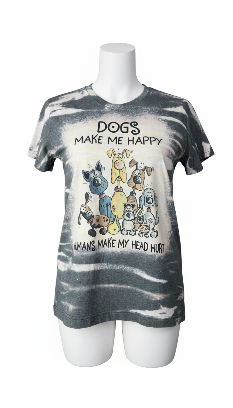 Dogs Make Me Happy Tee (V-Neck) - Image 4