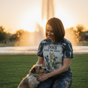 Alternative view of Dogs Make Me Happy Tee (V-Neck)