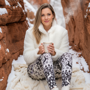 Black & White Reindeer Leggings