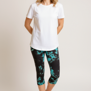 Alternative view of Teal & Black Capris