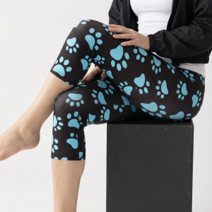 Dog Paw Blue Capris